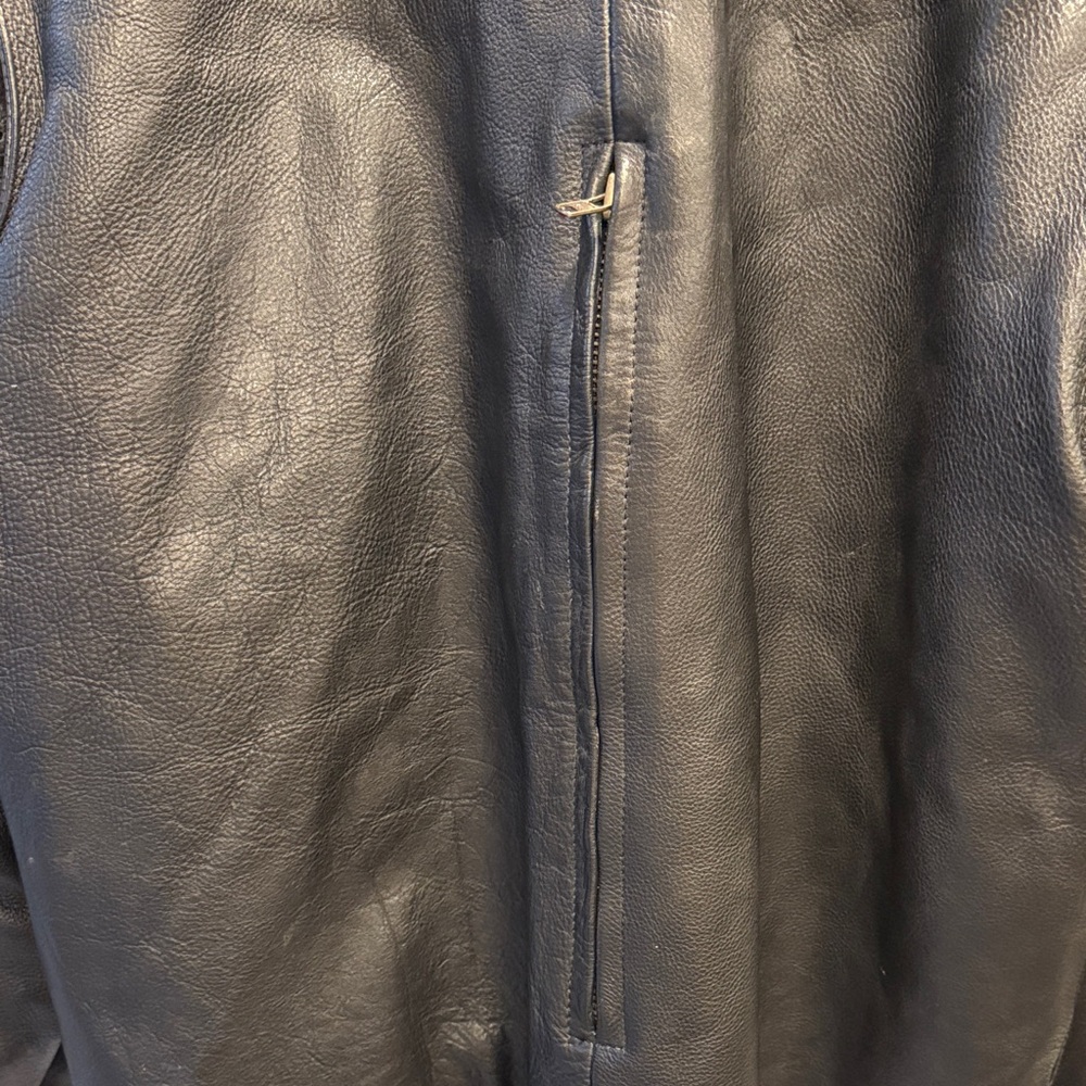 Men’s Black Leather Motorcycle  Jacket - Picture 4 of 12